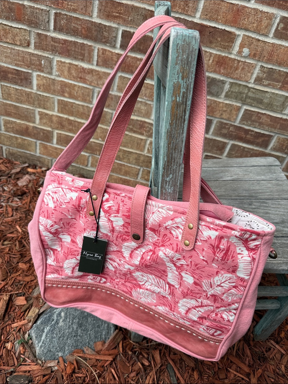 Myra Bag Isadora Romantic Pink & Red Floral Foliage Small Weekender Bag - Picture 3 of 15